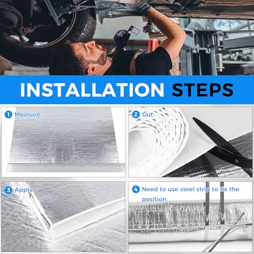 THERMOBRAIDTECH Ceramic Fiber Aluminum Foil Heat Shield Mat 2300°F High Temp Repackable Thermal Insulation Protector