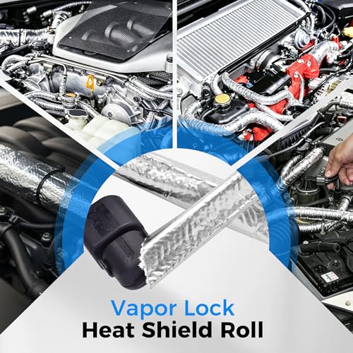 THERMOBRAIDTECH High Temp Heat Shield Sleeve Vapor Lock Silver Aluminized Wire Shielding Insulation Protection and Cover
